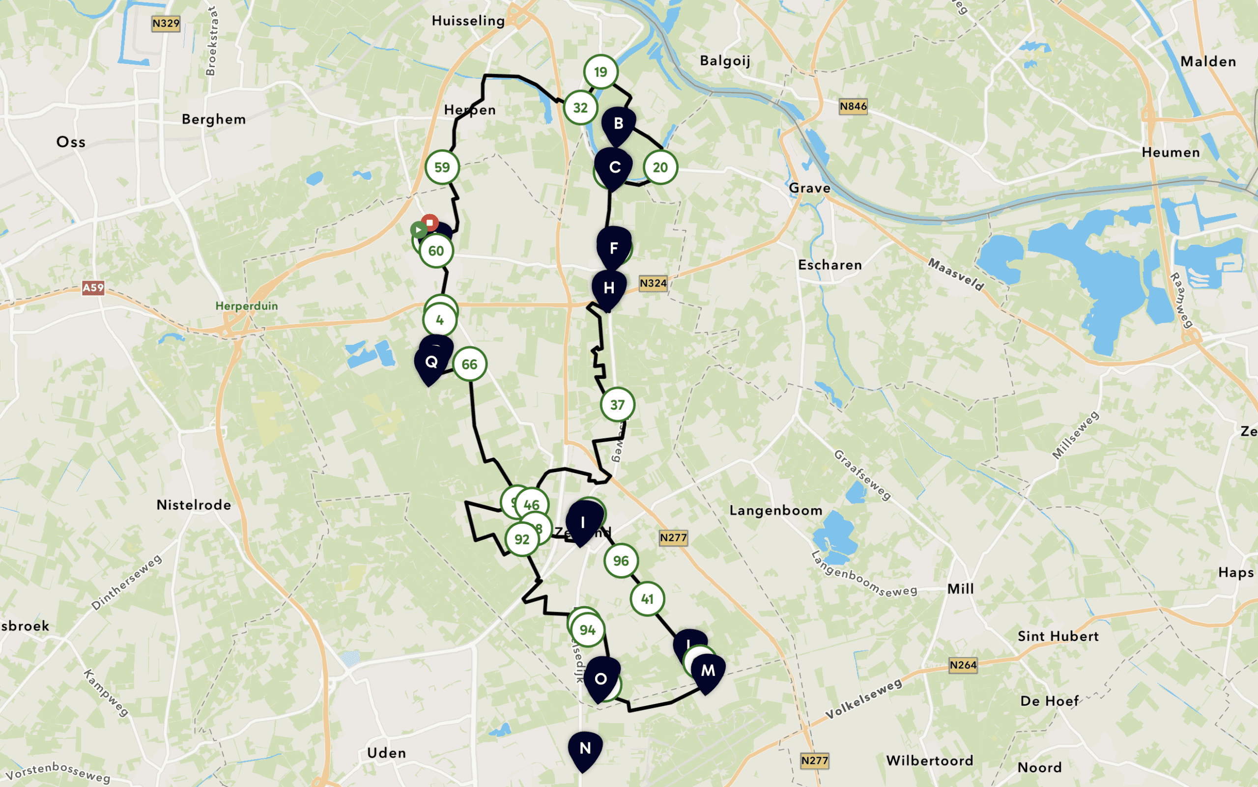 Liberation fietsroute door de Maashorst